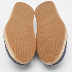 Pre Owned Salvatore Ferragamo Blue Crocodile Lampedusa Espadrilles Size 42.5
