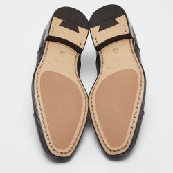 Pre Owned Salvatore Ferragamo Black Leather Luce Divis Oxfords Size 39.5