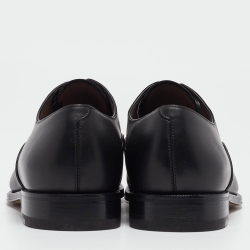 Pre Owned Salvatore Ferragamo Black Leather Luce Divis Oxfords Size 39.5