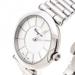 Pre Owned Salvatore Ferragamo Silver Stainless Steel FIN040015 Men's Wristwatch 36 mm