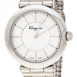 Pre Owned Salvatore Ferragamo Silver Stainless Steel FIN040015 Men's Wristwatch 36 mm