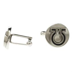 Pre Owned Salvatore Ferragamo Gancino Silver Tone Circular Cufflinks