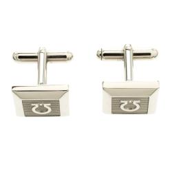 Pre Owned Salvatore Ferragamo Gancini Silver Tone Square Cufflinks