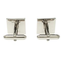 Pre Owned Salvatore Ferragamo Gancini Silver Tone Square Cufflinks