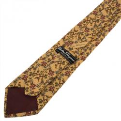مملوكة مسبقًا Salvatore Ferragamo Yellow Duck Print Silk Tie
