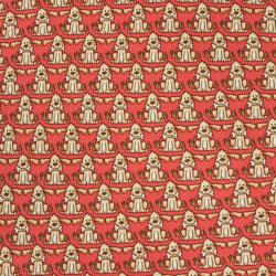 Pre Owned Salvatore Ferragamo Red Dog and Bone Silk Print Tie