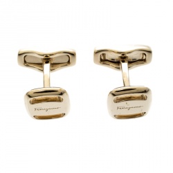Pre Owned Salvatore Ferragamo Gold Tone Cufflinks