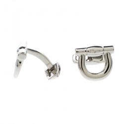Pre Owned Salvatore Ferragamo Gancini Silver Tone Cufflinks