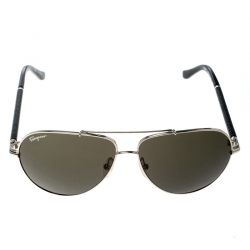 Salvatore Ferragamo Gold/Green SF144SL Aviator Sunglasses