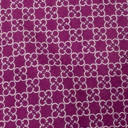 Pre Owned Salvatore Ferragamo Purple Gancini Clover Print Silk Tie