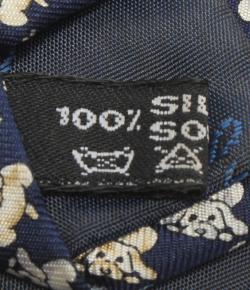 Pre Owned Salvatore Ferragamo Navy Blue Dog Silk Print Tie