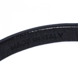Pre Owned Salvatore Ferragamo Black Double Gancio Leather Bracelet