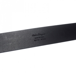 Pre Owned Salvatore Ferragamo Black Leather Gancini Belt 105 cm