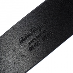 Pre Owned Salvatore Ferragamo Black Leather Gancini Belt 115CM