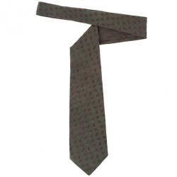 Pre Owned Salvatore Ferragamo Green Burgundy Silk Tie