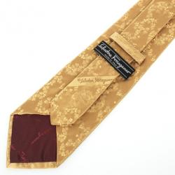 Pre Owned Salvatore Ferragamo Gold Heart Print Tie