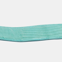 Pre Owned Salvatore Ferragamo Aqua Green Lizard Buckle Belt 105CM