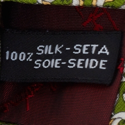 Pre Owned Salvatore Ferragamo Green Dolphin Print Silk Tie