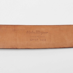 Pre Owned Salvatore Ferragamo Black Leather Gancini Cut to Size Belt 