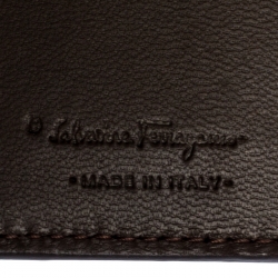 Salvatore Ferragamo Dark Brown Python Bifold Card Holder 