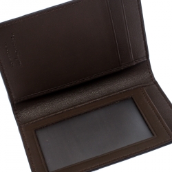 Salvatore Ferragamo Dark Brown Python Bifold Card Holder 