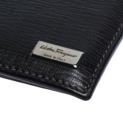 Pre Owned Salvatore Ferragamo Black Leather Bifold Wallet