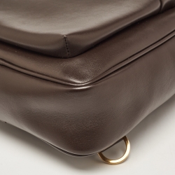 Pre Owned Salvatore Ferragamo Cafe Brown Leather Sling Backpack