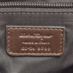 Pre Owned Salvatore Ferragamo Cafe Brown Leather Sling Backpack
