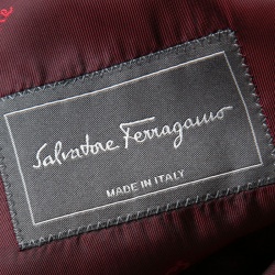 Salvatore Ferragamo Black Satin Lapel and Panel Detail Wool Suit XXL