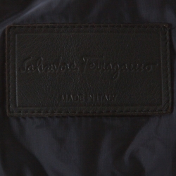 Salvatore Ferragamo Black Diamond Quilted and Rib Knit Jacket L 