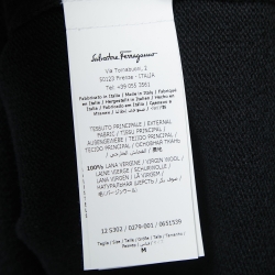 Salvatore Ferragamo Black Wool Knit Fur Heart Sweater M