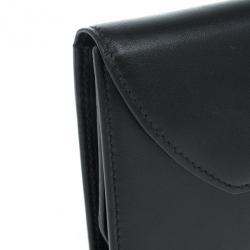 Pre Owned Salvatore Ferragamo Black Leather Continental Wallet