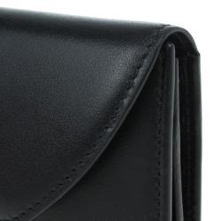 Pre Owned Salvatore Ferragamo Black Leather Continental Wallet