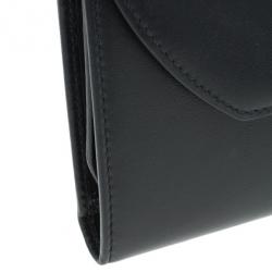 Pre Owned Salvatore Ferragamo Black Leather Continental Wallet