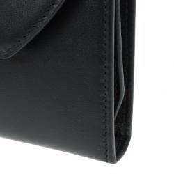Pre Owned Salvatore Ferragamo Black Leather Continental Wallet