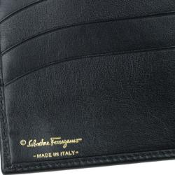 Pre Owned Salvatore Ferragamo Black Leather Continental Wallet