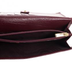مملوكة مسبقًا Salvatore Ferragamo Gancini Bordeaux Continental Wallet