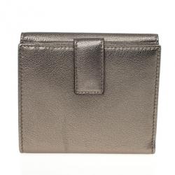 Pre Owned Salvatore Ferragamo Classic Mediterraneo Metallic Wallet