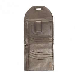 Pre Owned Salvatore Ferragamo Classic Mediterraneo Metallic Wallet