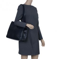 Pre Owned حقيبة كتف سالفاتوري فيراكامو فارا جلد سحلية منقوش مع محفظة بطية مزدوجة سوداء