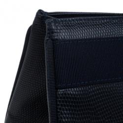 Pre Owned حقيبة كتف سالفاتوري فيراكامو فارا جلد سحلية منقوش مع محفظة بطية مزدوجة سوداء