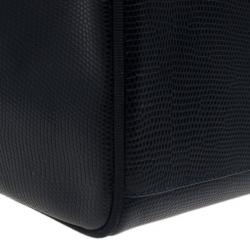 Pre Owned حقيبة كتف سالفاتوري فيراكامو فارا جلد سحلية منقوش مع محفظة بطية مزدوجة سوداء