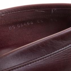 Salvatore Ferragamo Bordeaux Leather Horsebit Loafers Size 43.5