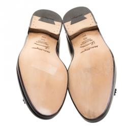 Pre Owned Salvatore Ferragamo Navy Blue Leather Loreno Tassel Loafers Size 44.5