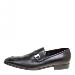 Salvatore Ferragamo Black Leather Mattia Loafers Size 46