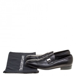 Salvatore Ferragamo Black Leather Mattia Loafers Size 46