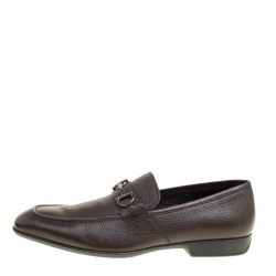 مملوكة مسبقًا Salvatore Ferragamo Brown Leather Loafers Size 46