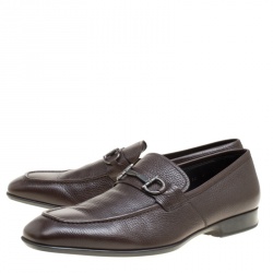 مملوكة مسبقًا Salvatore Ferragamo Brown Leather Loafers Size 46