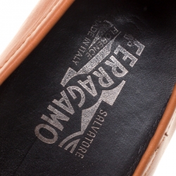 Pre Owned حذاء لوفرز سالافتور ي فيراغامو غانسيني جلد بني مقاس 44.5