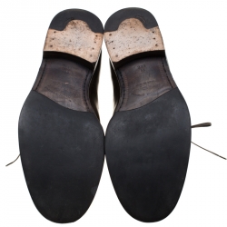 Pre Owned Salvatore Ferragamo Two Tone Leather Lace Up Ankle Boots Size 43.5